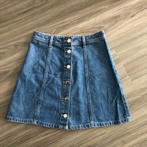 Denim button down skirt